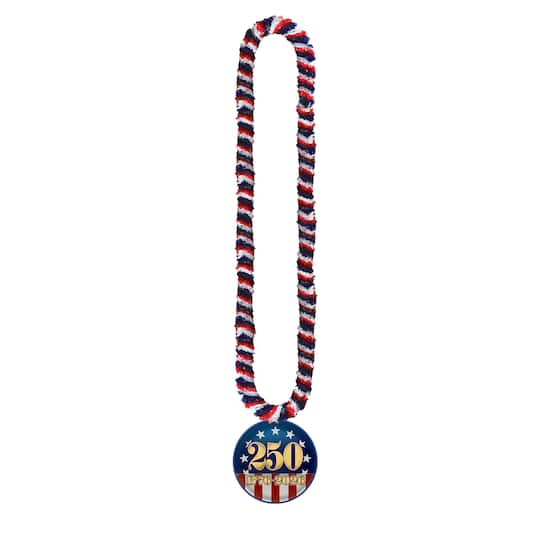 Beistle 36" Soft-Twist Poly Leis with Semiquincentennial Medallions, 8ct.